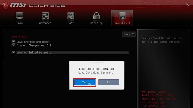 Reset BIOS về mặc định
